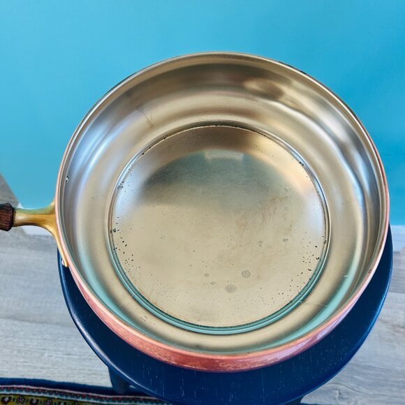 Vintage MCM Copper & Brass Skillet Dish Set - Picture 7 of 13